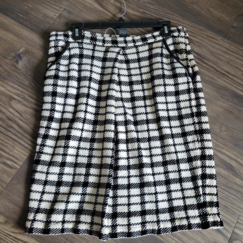 St. John Monochrome Plaid Mini Skirt